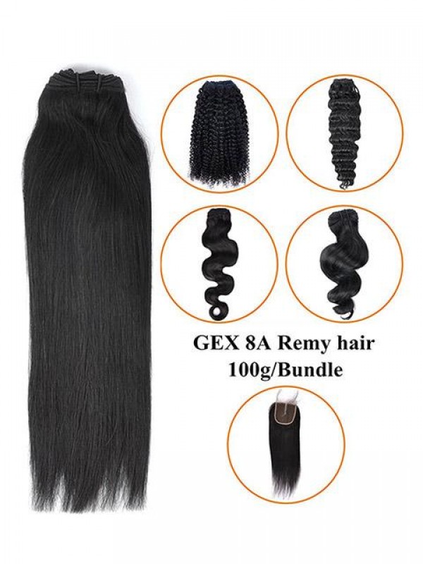 16" 100 G/Bundle Estensioni Di Trama Del Tessuto Dei Capelli Umani Vergini Serici Delle Donne