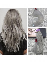 20 Pz/50 G 16 "Nastro Di Trama Della Pelle Senza Cuciture Su Estensioni Di Trama Di Colore Grigio Nonna