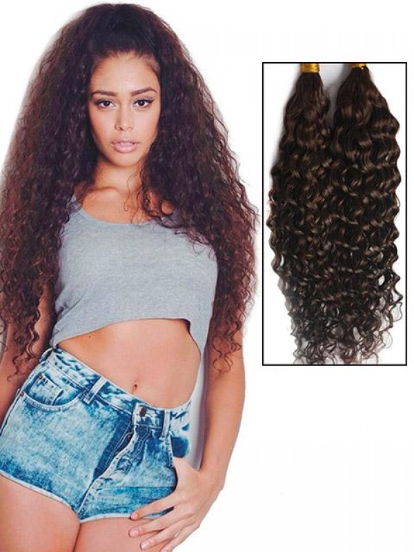 Tessitura Di Capelli Sfusi Ricci Profondi Dei Capelli Vergini Mongoli Per Intrecciare 100 G Per Fascio