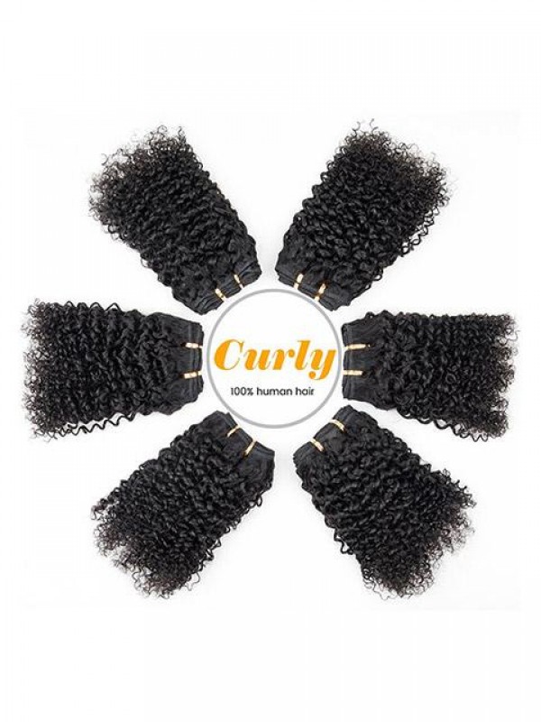 3 Pacchi Estensioni Di Trama Di Capelli Umani Al 100% Veri Estensioni Di Trama A Ricciolo Jerry