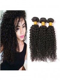 Estensioni Della Trama Dei Capelli Veri Di Colore Naturale Riccio Crespo Di 3 Pacchi