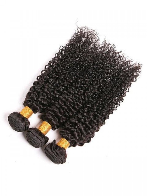 Estensioni Della Trama Dei Capelli Veri Di Colore Naturale Riccio Crespo Di 3 Pacchi