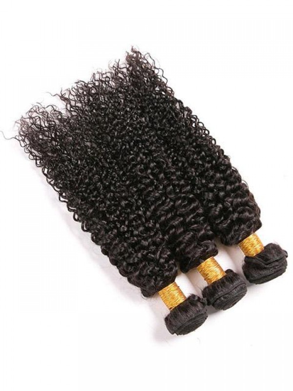 Estensioni Della Trama Dei Capelli Veri Di Colore Naturale Riccio Crespo Di 3 Pacchi