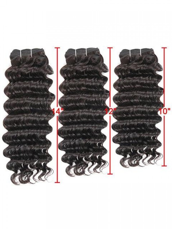 3 Fasci Di Estensioni Dei Capelli Di Trama Di Capelli Umani A Onda Profonda Corta