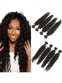 4 Pacchi Di Trama Di Capelli Peruviani A Onda Profonda Per Bob Style