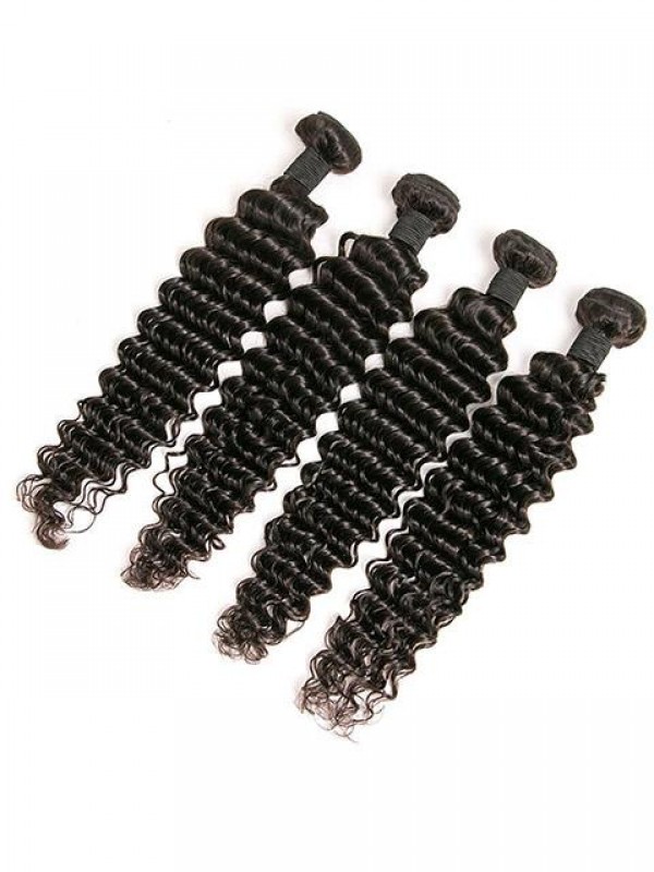 4 Pacchi Di Trama Di Capelli Peruviani A Onda Profonda Per Bob Style