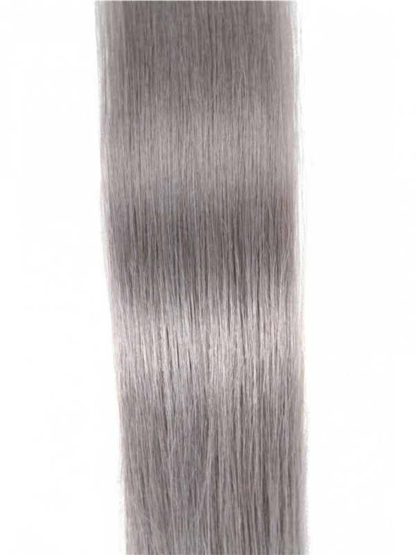 20 Pezzi 50 G Di Nastro Dritto Nelle Estensioni Dei Capelli Grigi 100% Capelli Vergini