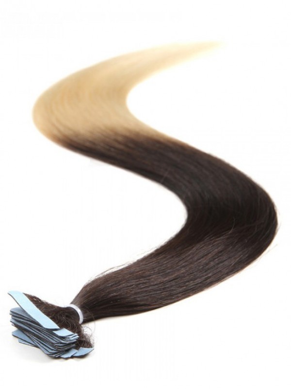 20 Pezzi 50 G Di Nastro Dritto Nelle Estensioni Dei Capelli Ombre 100% Capelli Vergini