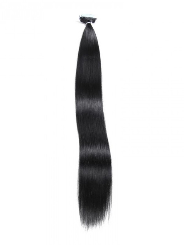 20 Pezzi 50 G Di Nastro Dritto Nelle Estensioni Dei Capelli Jet Black 100% Capelli Vergini