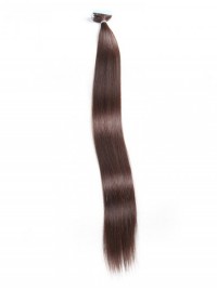 20 Pz 50 G Di Nastro Dritto Nelle Estensioni Dei Capelli Marrone Scuro 100% Capelli Vergini