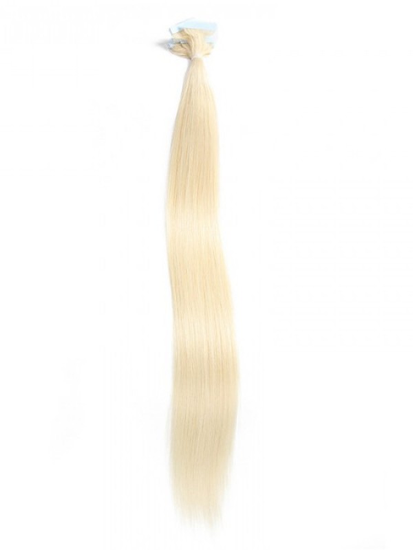 Nastro Dritto Biondo Platino Da 20 Pezzi Da 50 G Nelle Estensioni Dei Capelli