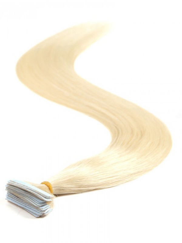 Nastro Dritto Biondo Platino Da 20 Pezzi Da 50 G Nelle Estensioni Dei Capelli